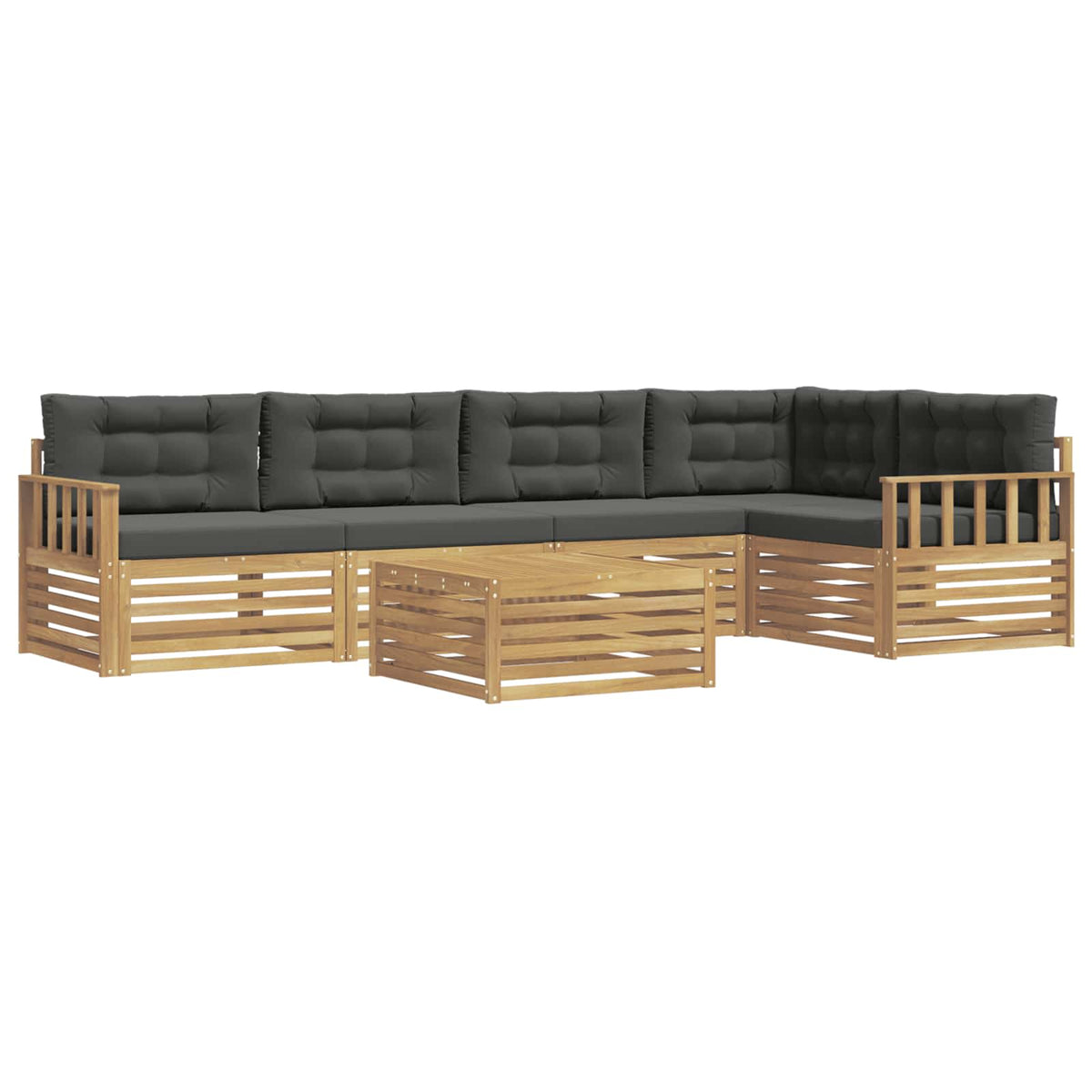 Set vanjskih sofa 6 kom. Bijela i antracit Poliester