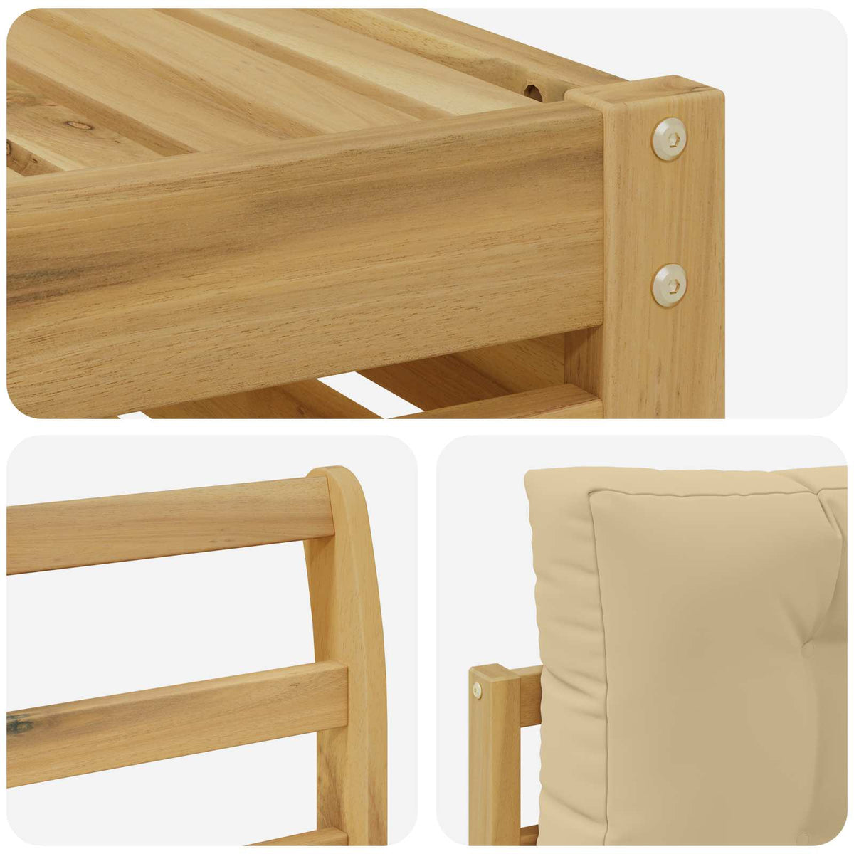 Set vanjskih sofa 6 kom. Bijela i bež Poliester