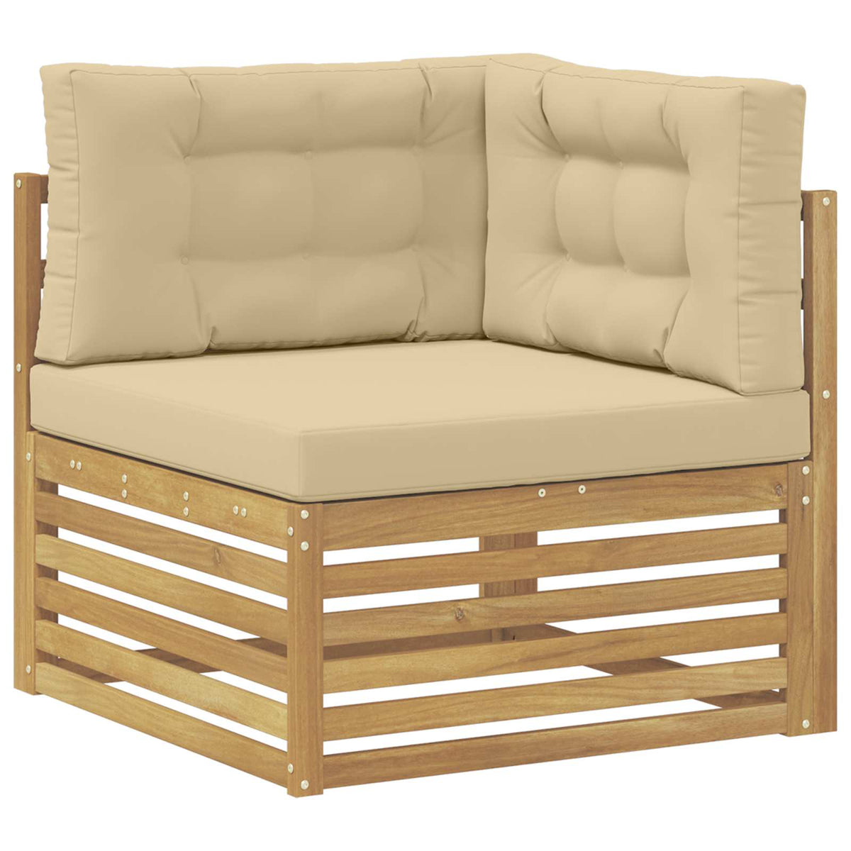 Set vanjskih sofa 6 kom. Bijela i bež Poliester