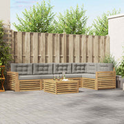 Set vanjskih sofa 6 kom. Bijela i svjetlosiva Poliester