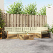 Set vanjskih sofa 6 kom. Bijela i krem Poliester