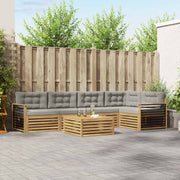 Set vanjskih sofa 6 kom. Bijela i svjetlosiva Poliester