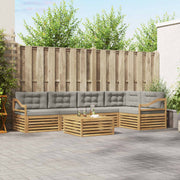Set vanjskih sofa 6 kom. Bijela i svjetlosiva Poliester