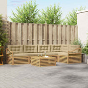 Set vanjskih sofa 6 kom. Bijela i bež Poliester