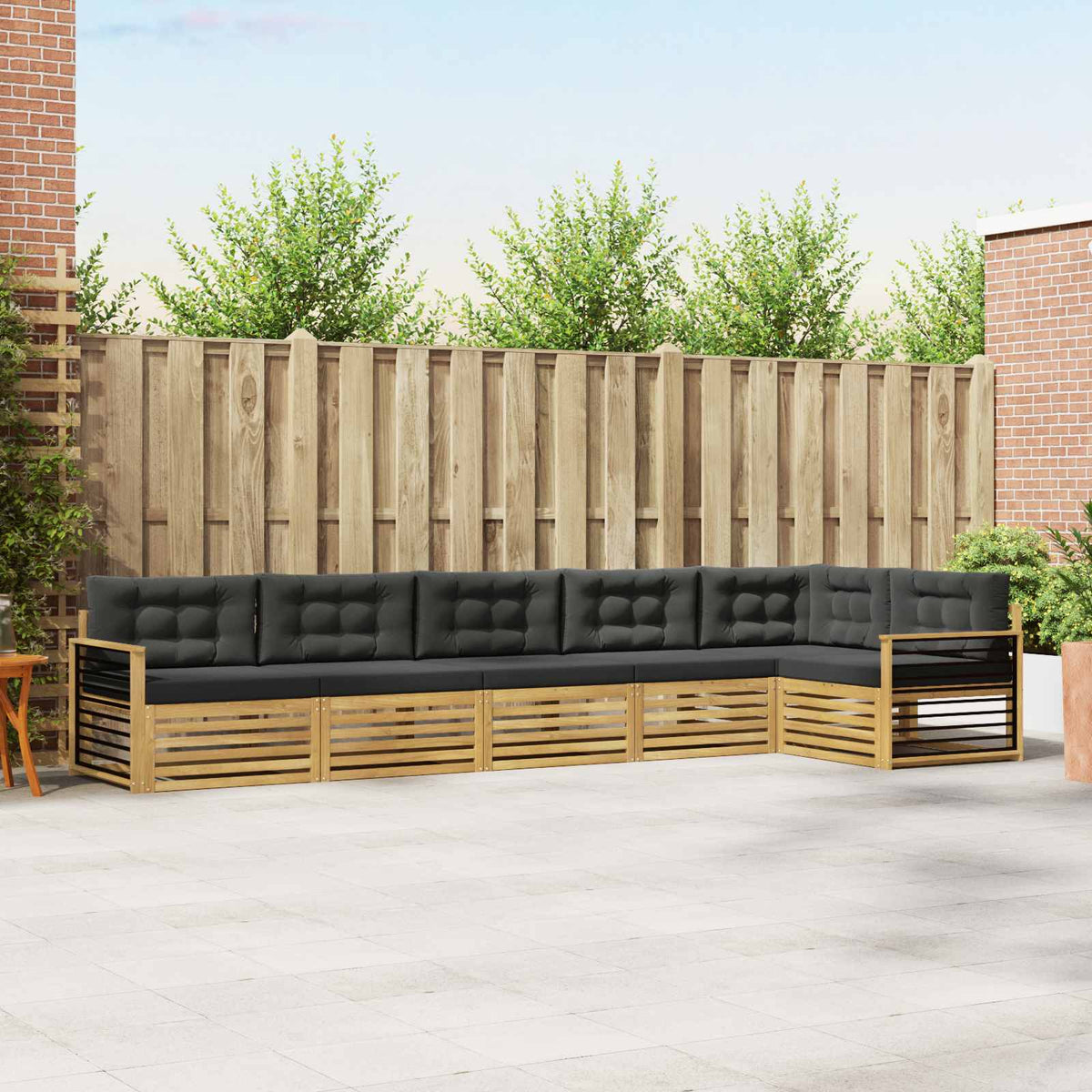 Set vanjskih sofa 6 kom. Bijela i antracit Poliester