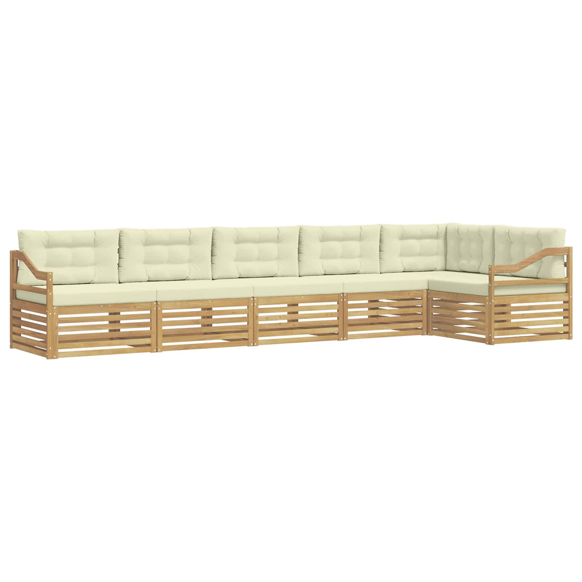 Set vanjskih sofa 6 pcs Bijela i krem 404 x 166,5 x 73 cm