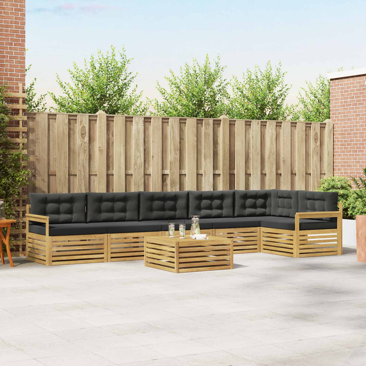 Set vanjskih sofa 7 kom. Bijela i antracit Smeđa 79 x 79 x 37 cm