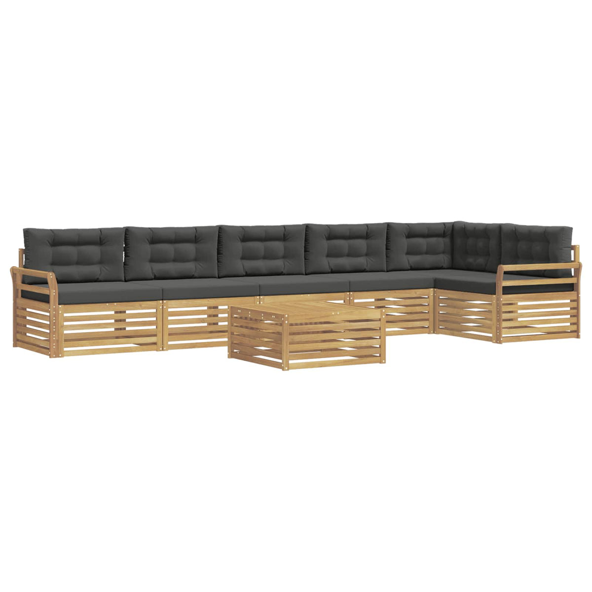 Set vanjskih sofa 7 kom. Bijela i antracit Poliester