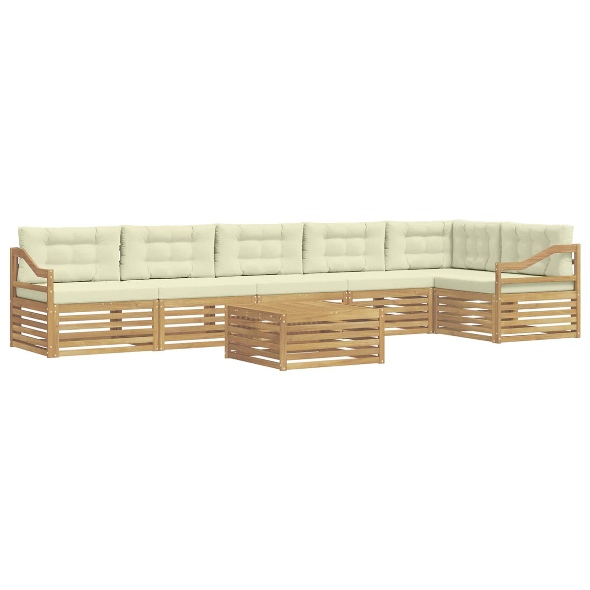 Set vanjskih sofa 7 kom. Bijela i krem Poliester