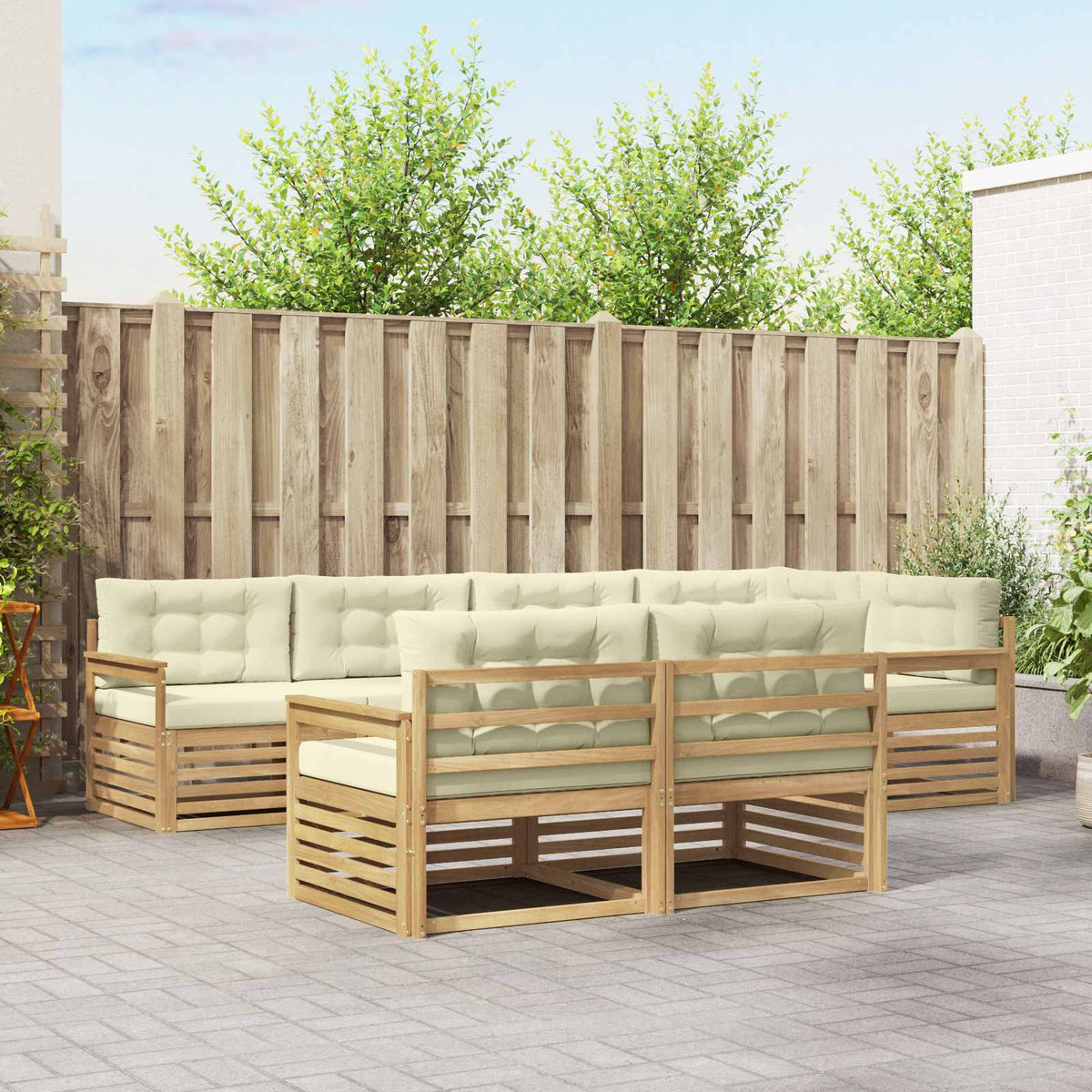 Set vanjskih sofa s jastukom 7 pcs