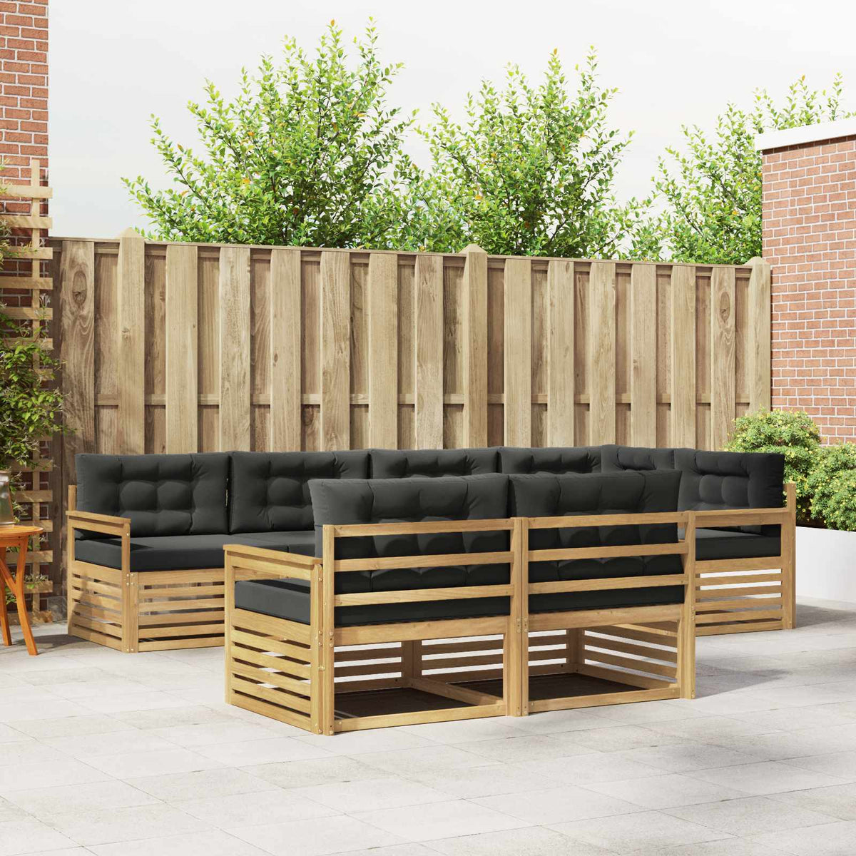 Set vanjskih sofa s jastukom 7 pcs