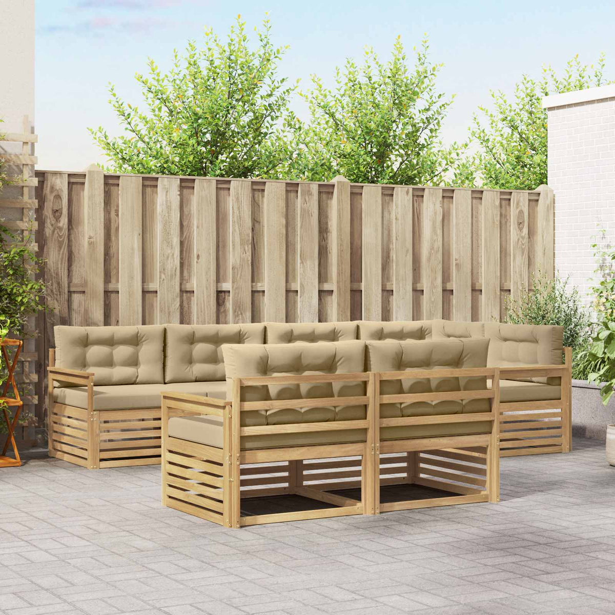 Set vanjskih sofa s jastukom 7 pcs