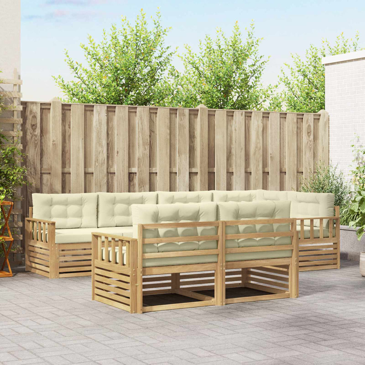 Set vanjskih sofa s jastukom 7 pcs