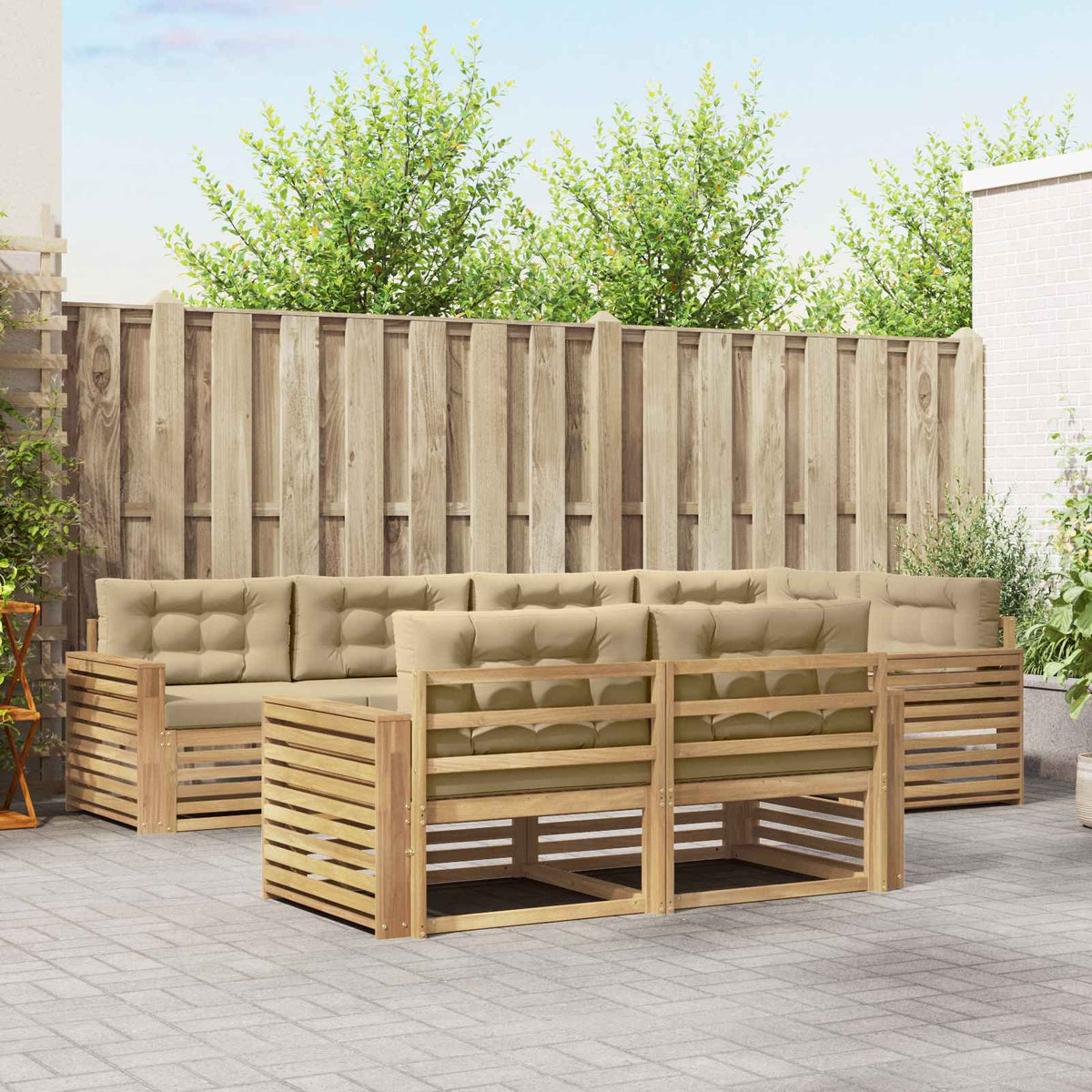 Set vanjskih sofa s jastukom 7 pcs
