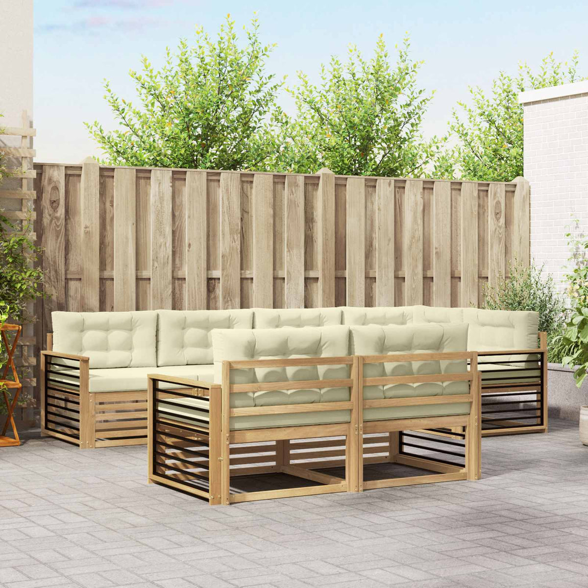 Set vanjskih sofa s jastukom 7 pcs