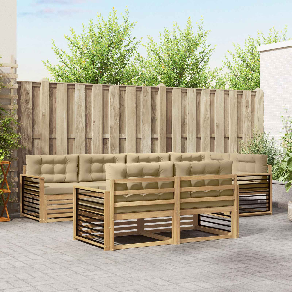 Set vanjskih sofa s jastukom 7 pcs