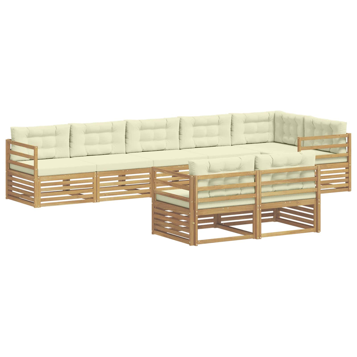 Set vanjskih sofa 8 kom. Bijela i krem Poliester