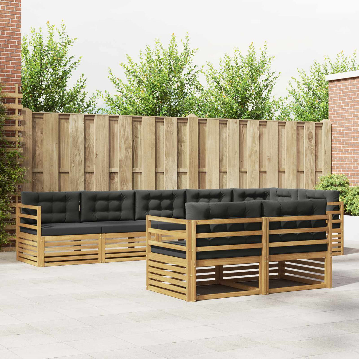 Set vanjskih sofa 8 kom. Bijela i antracit Poliester