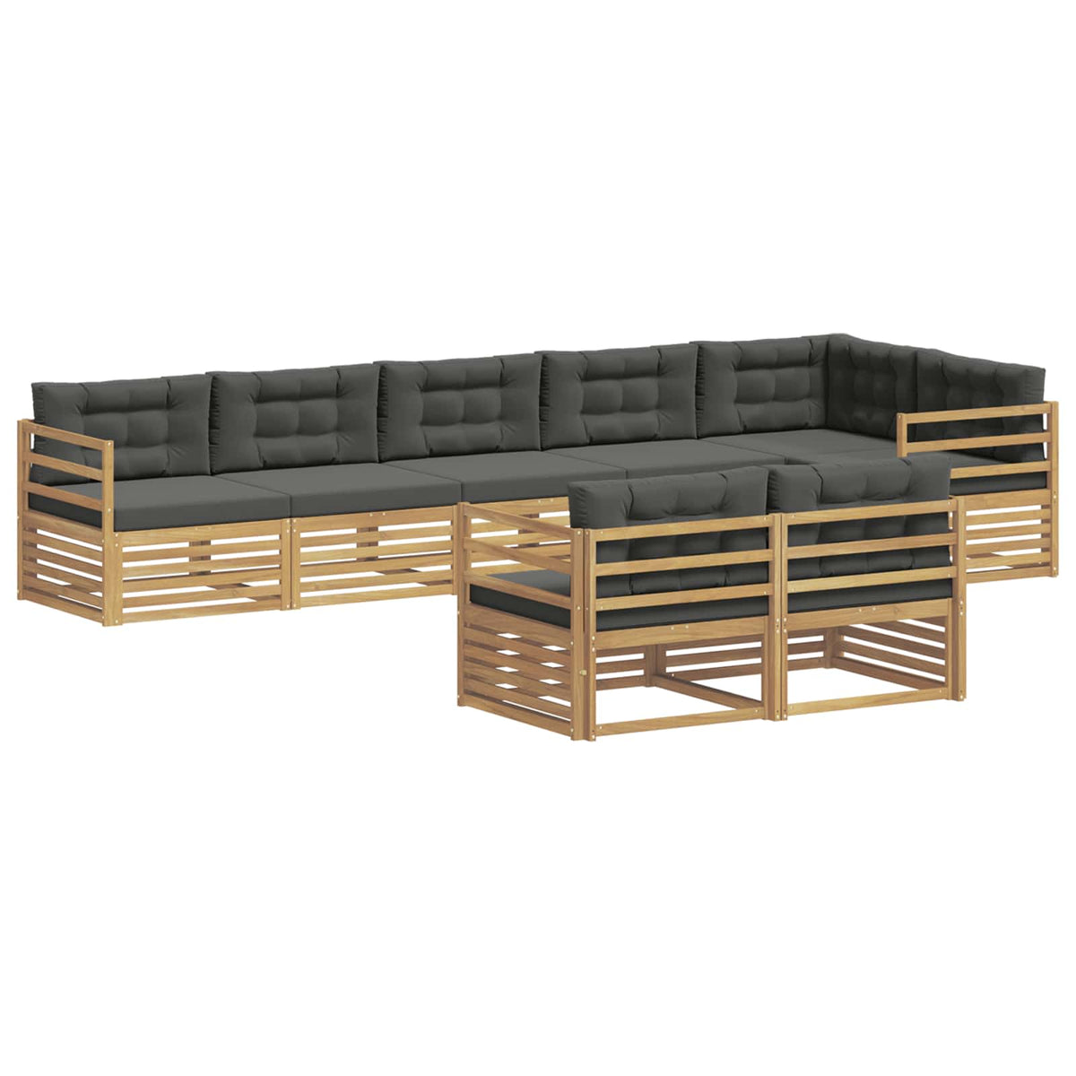 Set vanjskih sofa 8 kom. Bijela i antracit Poliester