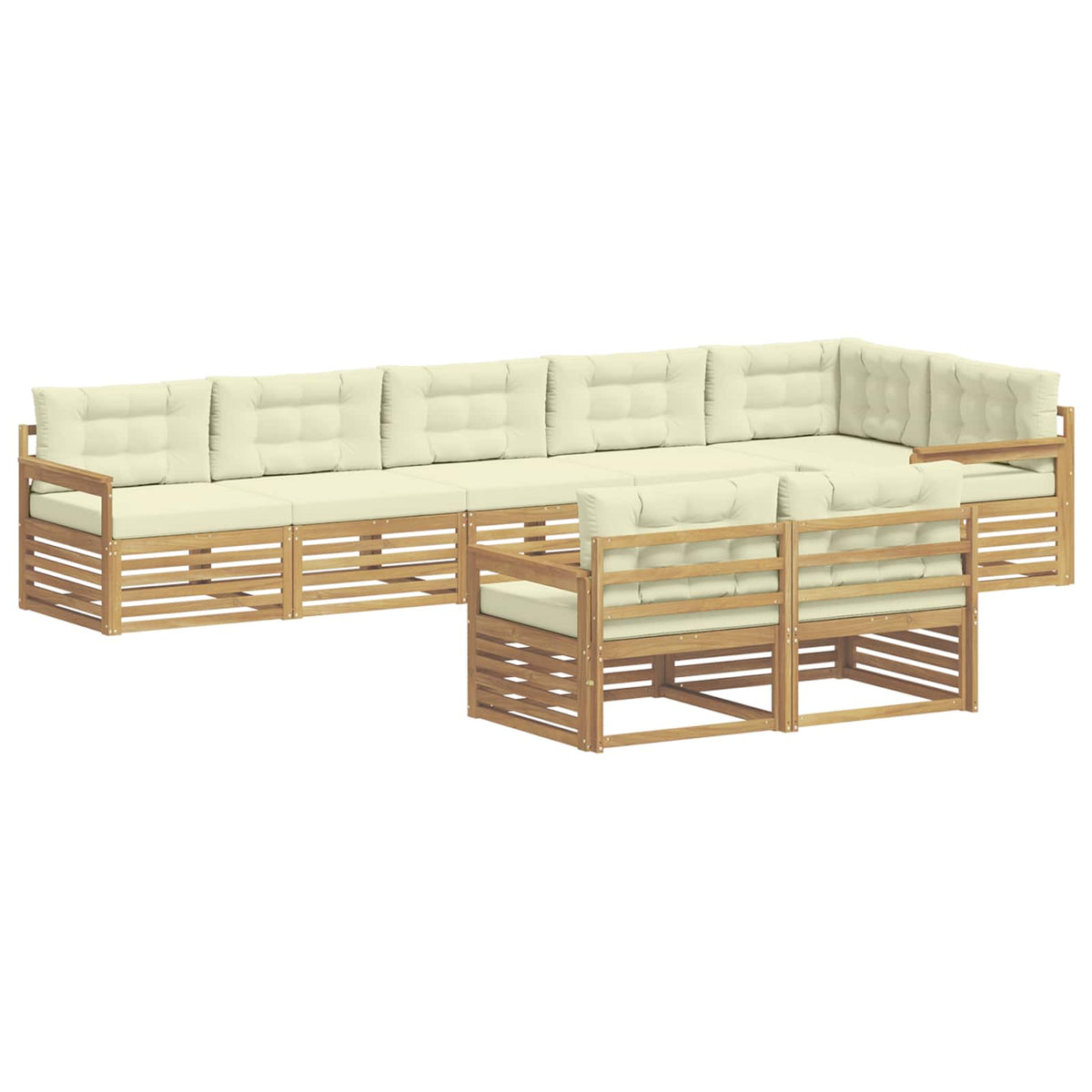 Set vanjskih sofa 8 kom. Bijela i krem Poliester