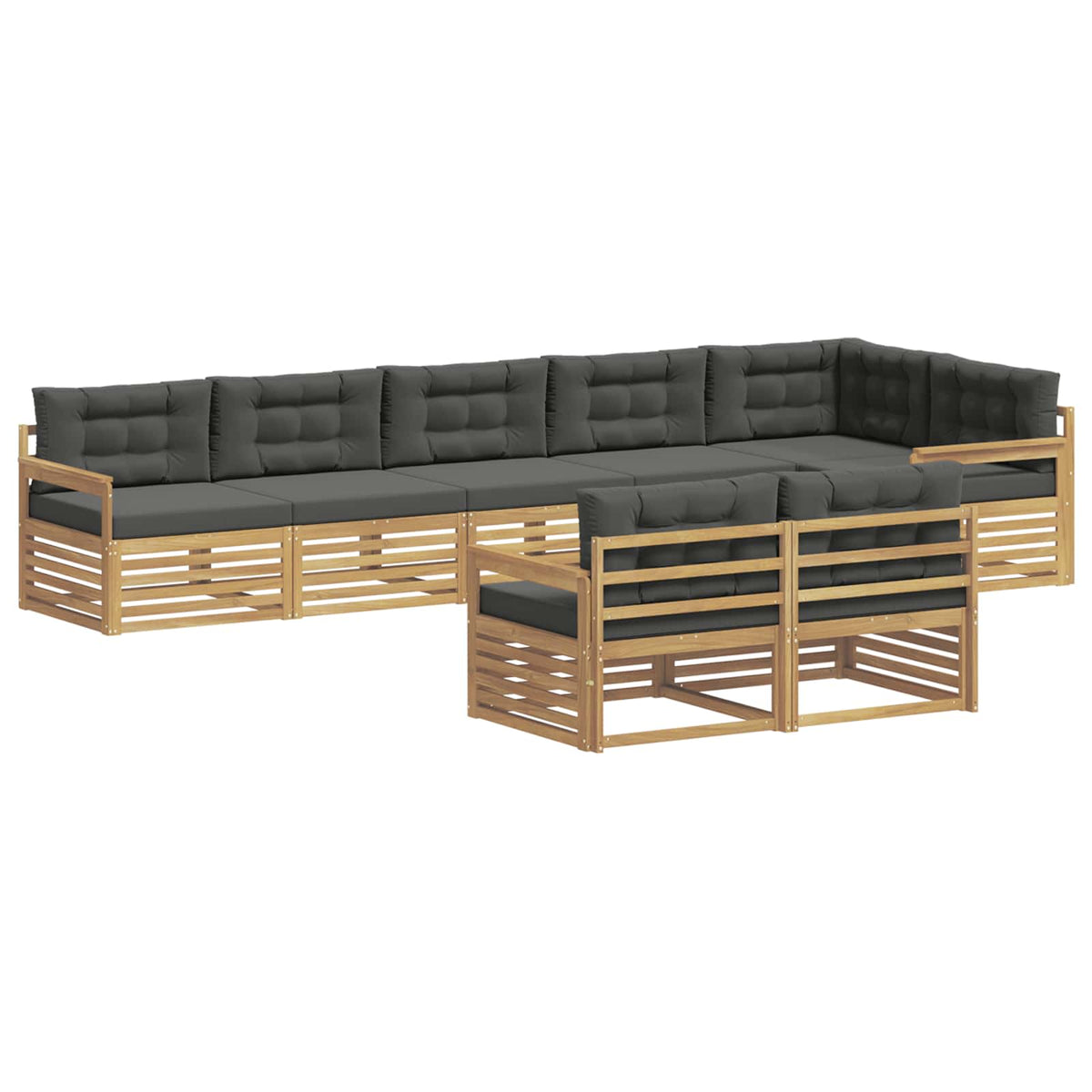 Set vanjskih sofa 8 kom. Bijela i antracit Poliester