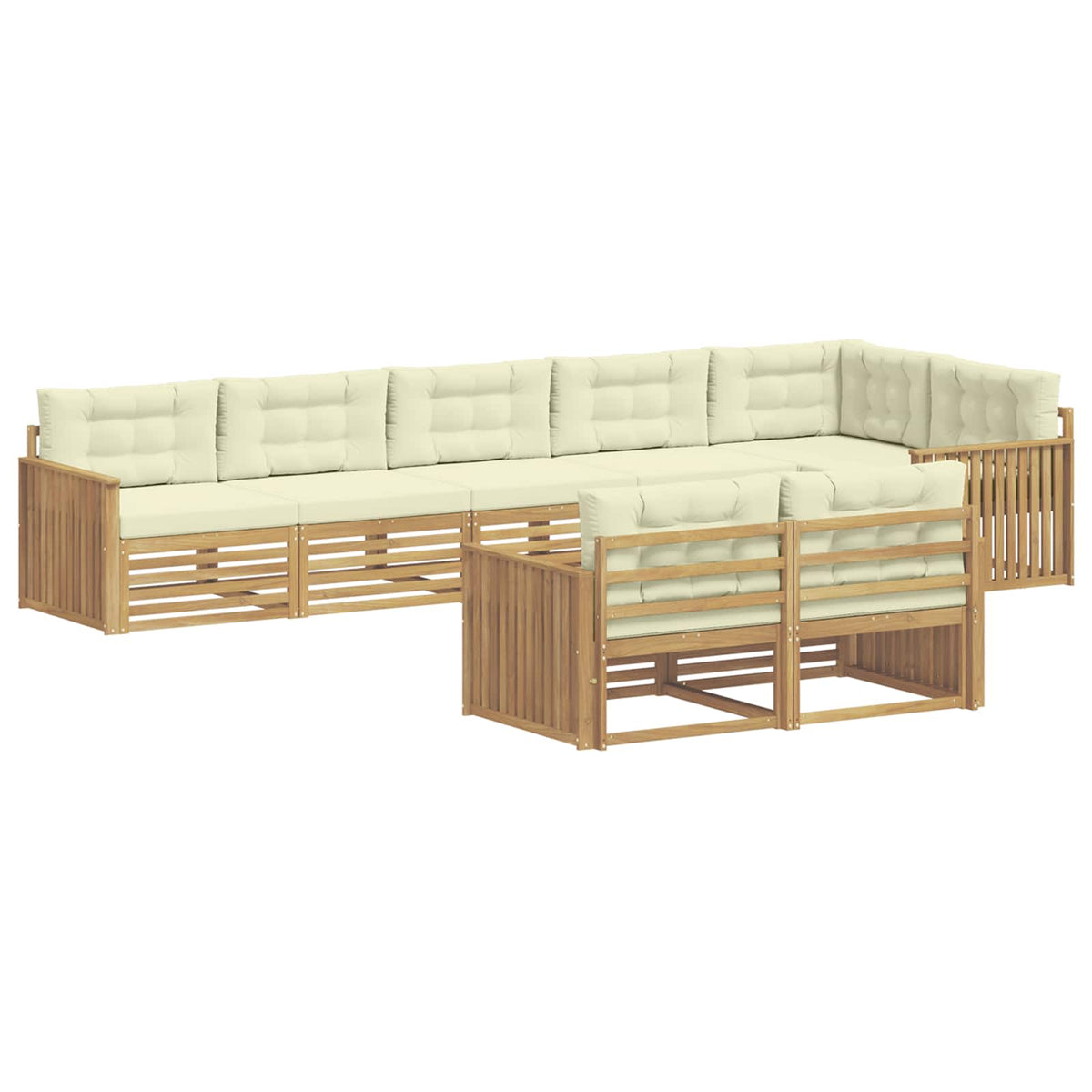 Set vanjskih sofa 8 kom. Bijela i krem Poliester