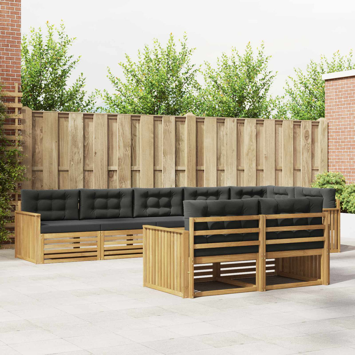 Set vanjskih sofa 8 kom. Bijela i antracit Poliester