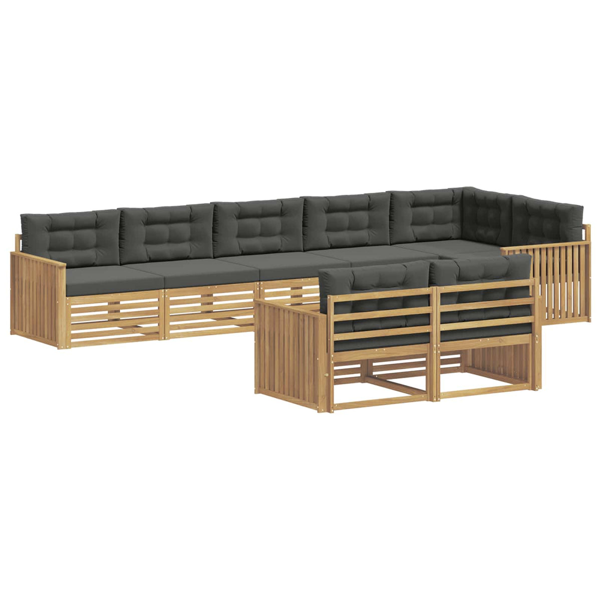 Set vanjskih sofa 8 kom. Bijela i antracit Poliester
