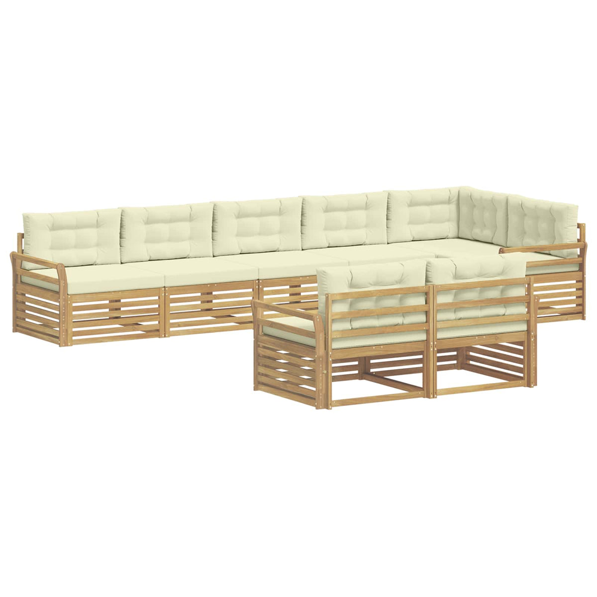 Set vanjskih sofa 8 kom. Bijela i krem Poliester