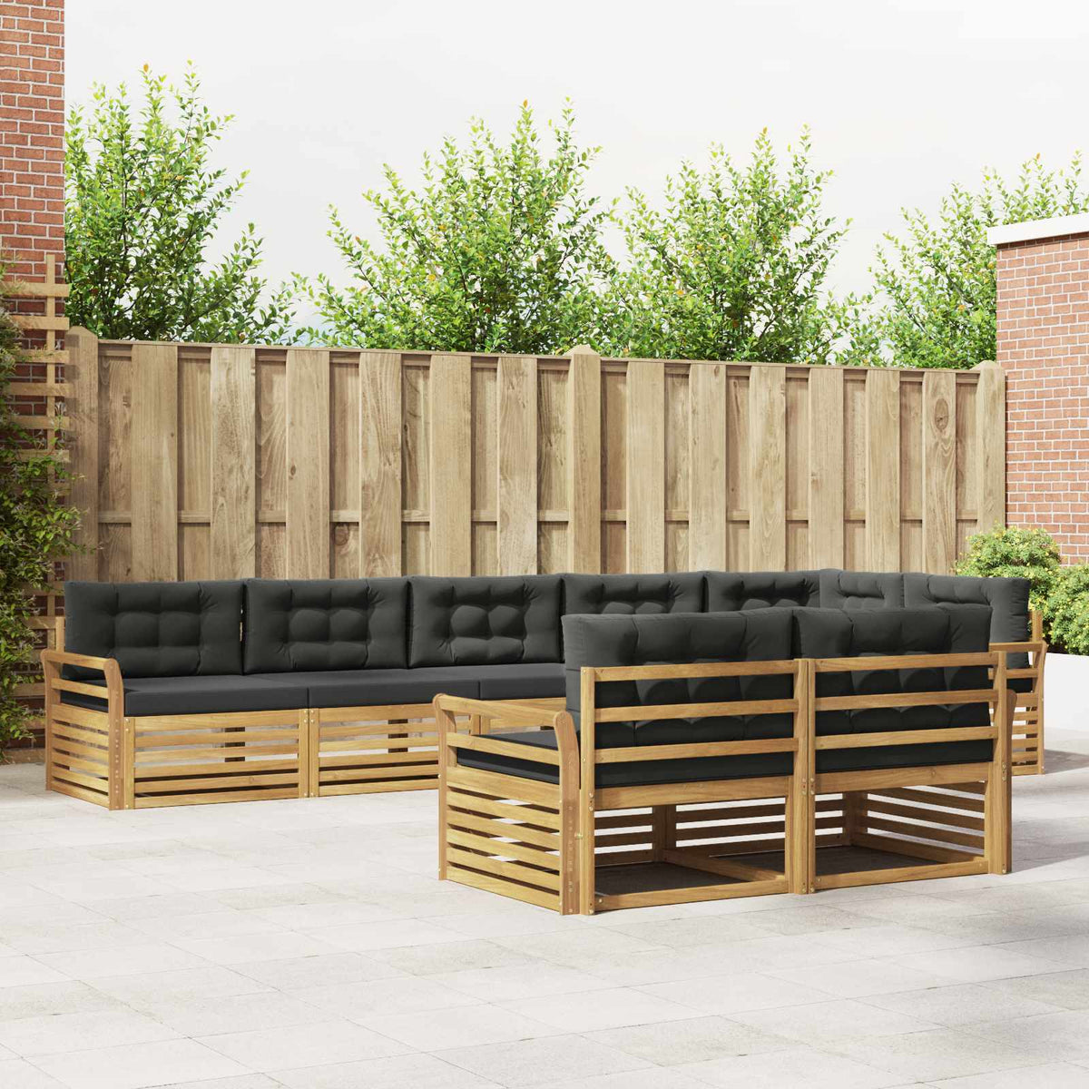 Set vanjskih sofa 8 kom. Bijela i antracit Poliester