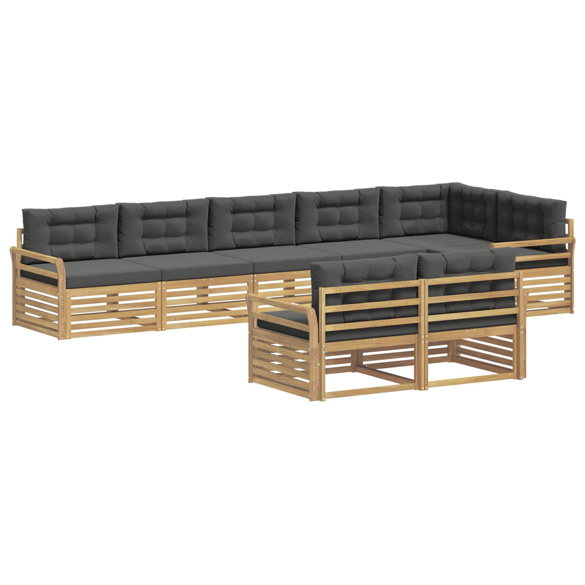 Set vanjskih sofa 8 kom. Bijela i antracit Poliester
