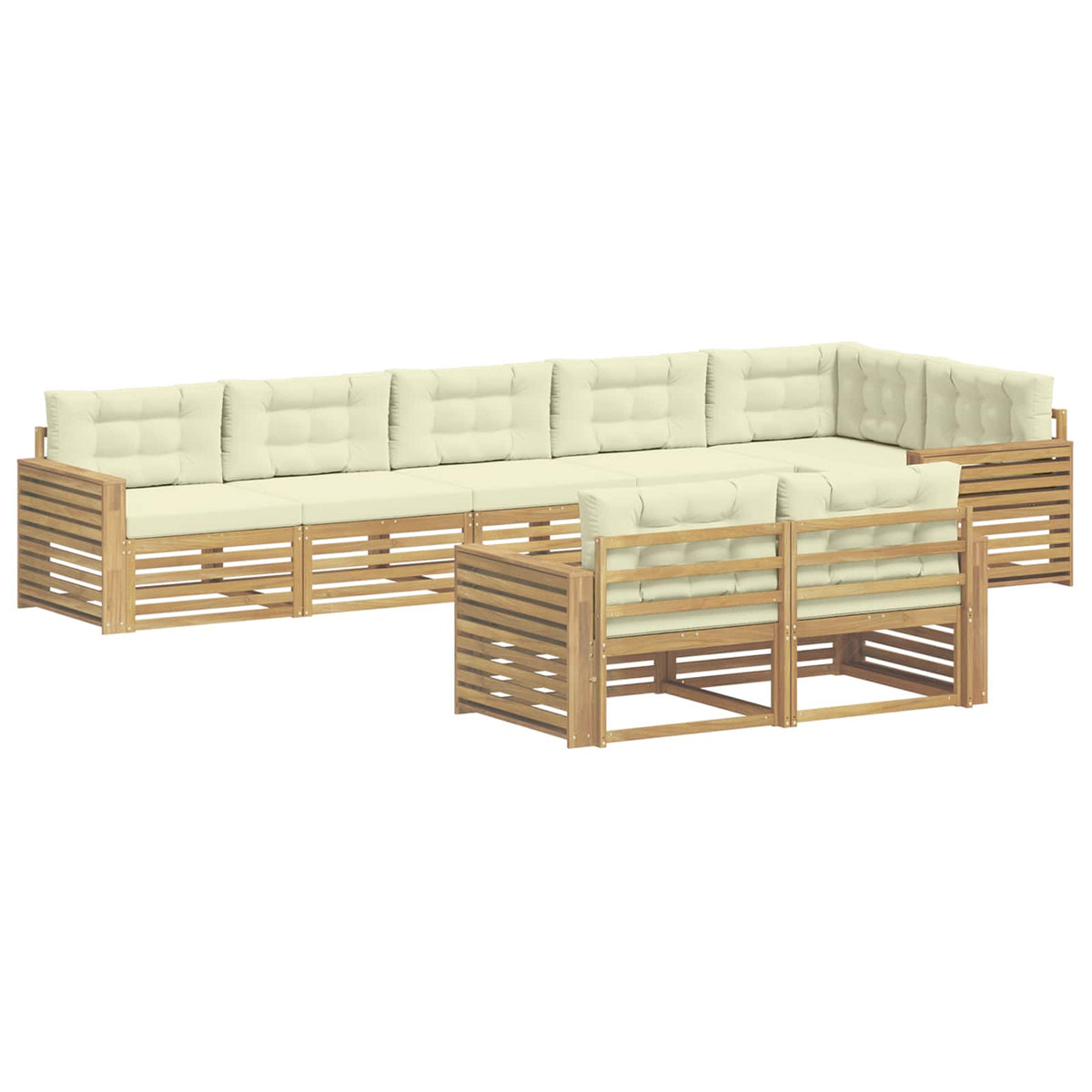 Set vanjskih sofa 8 kom. Bijela i krem Poliester