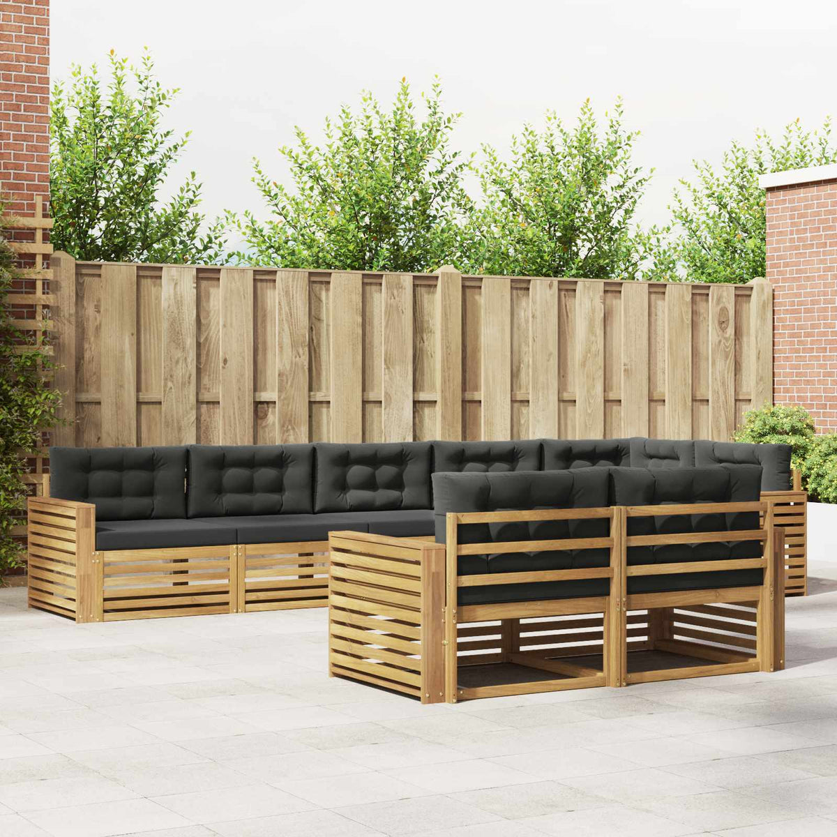 Set vanjskih sofa 8 kom. Bijela i antracit Poliester