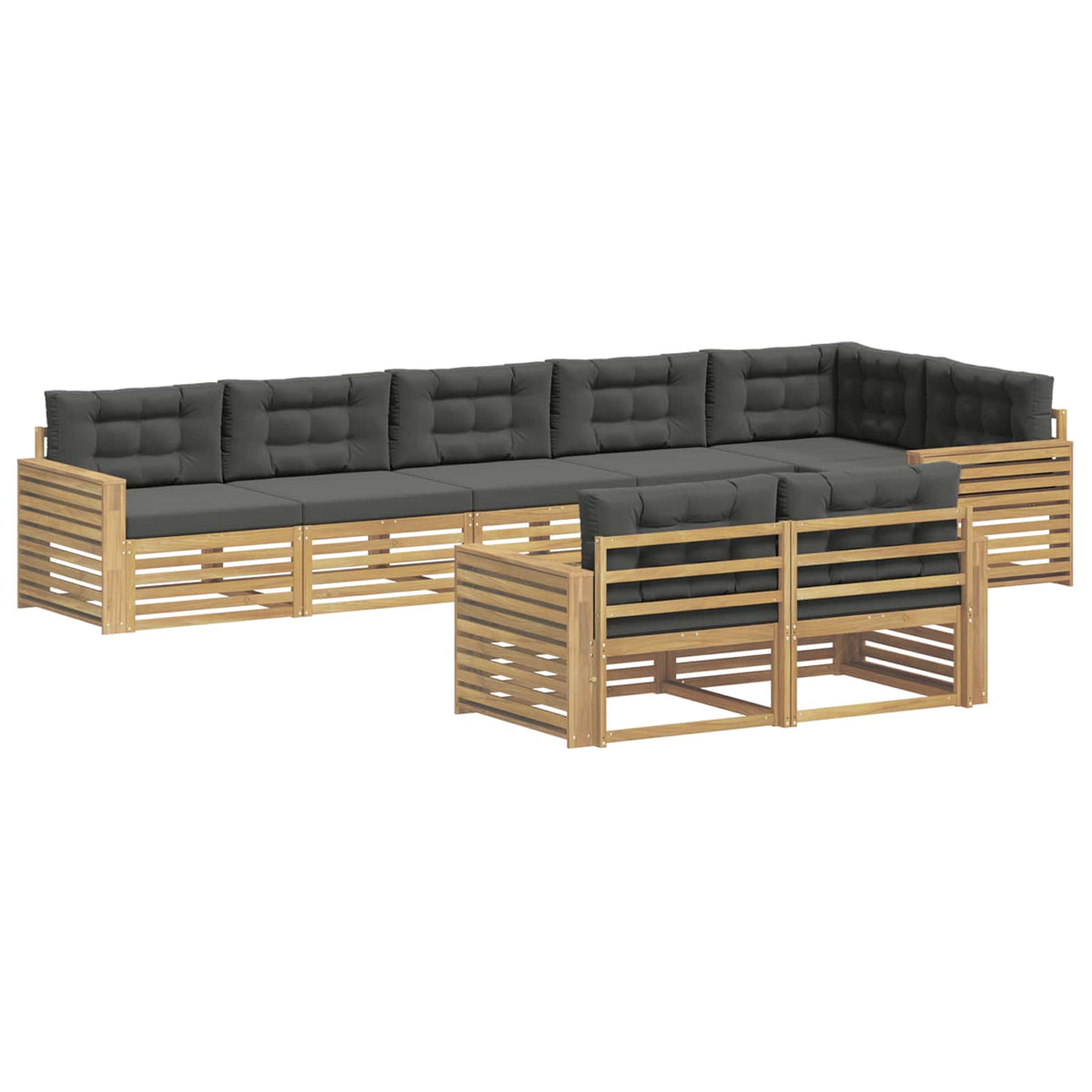 Set vanjskih sofa 8 kom. Bijela i antracit Poliester