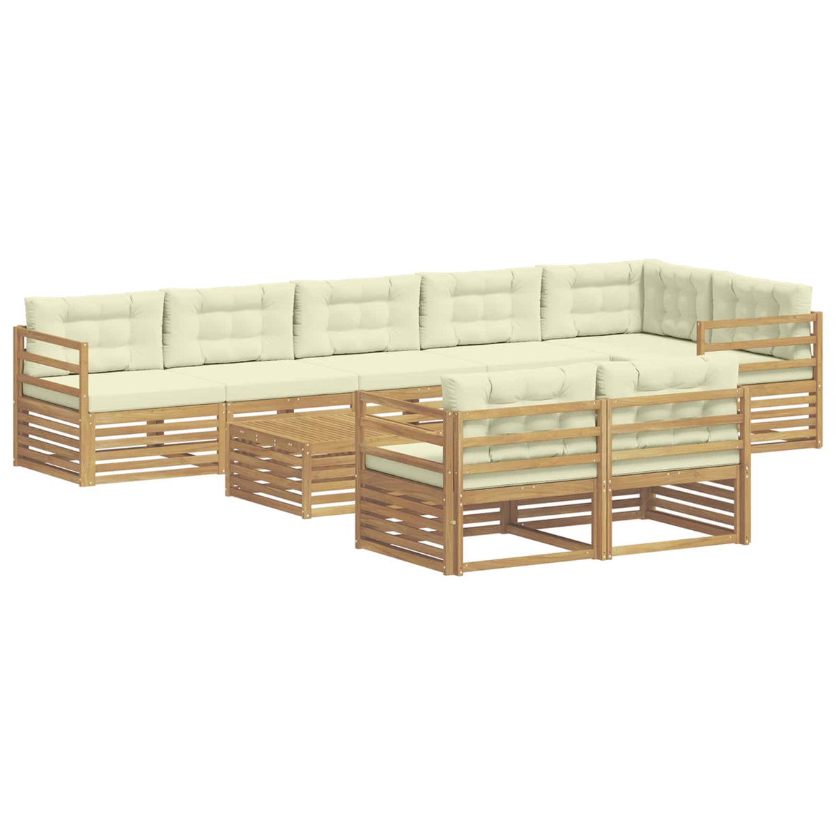 Set vanjskih sofa 9 kom. Bijela i krem