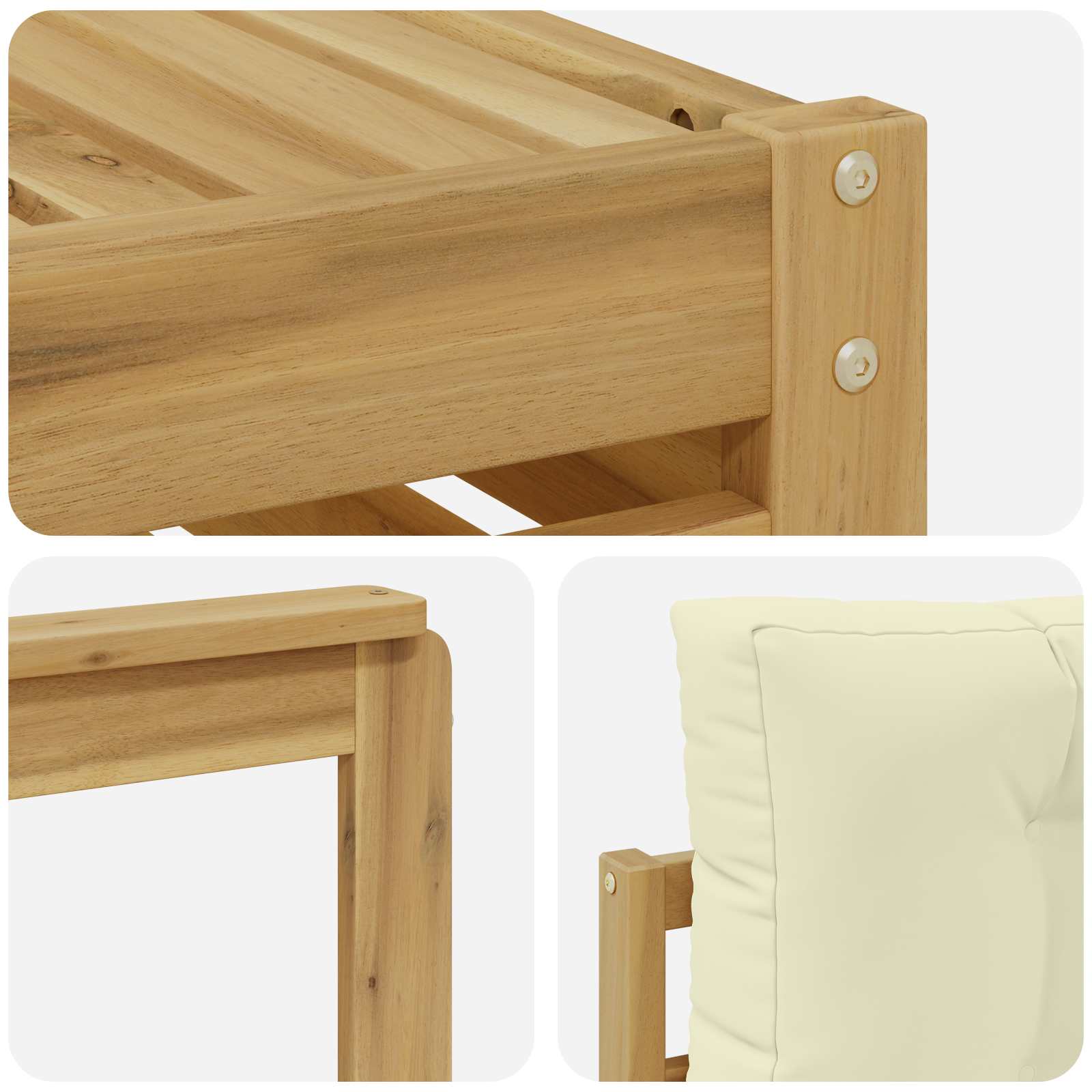 Set vanjskih sofa s jastukom 9 pcs Bijela i krem Poliester