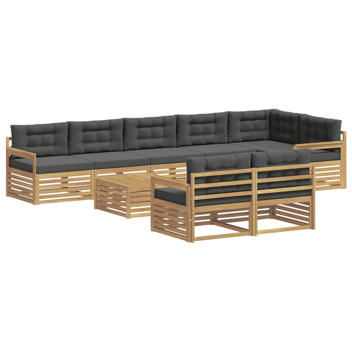 Set vanjskih sofa 9 kom. Bijela i antracit Poliester 79 x 79 x 37 cm