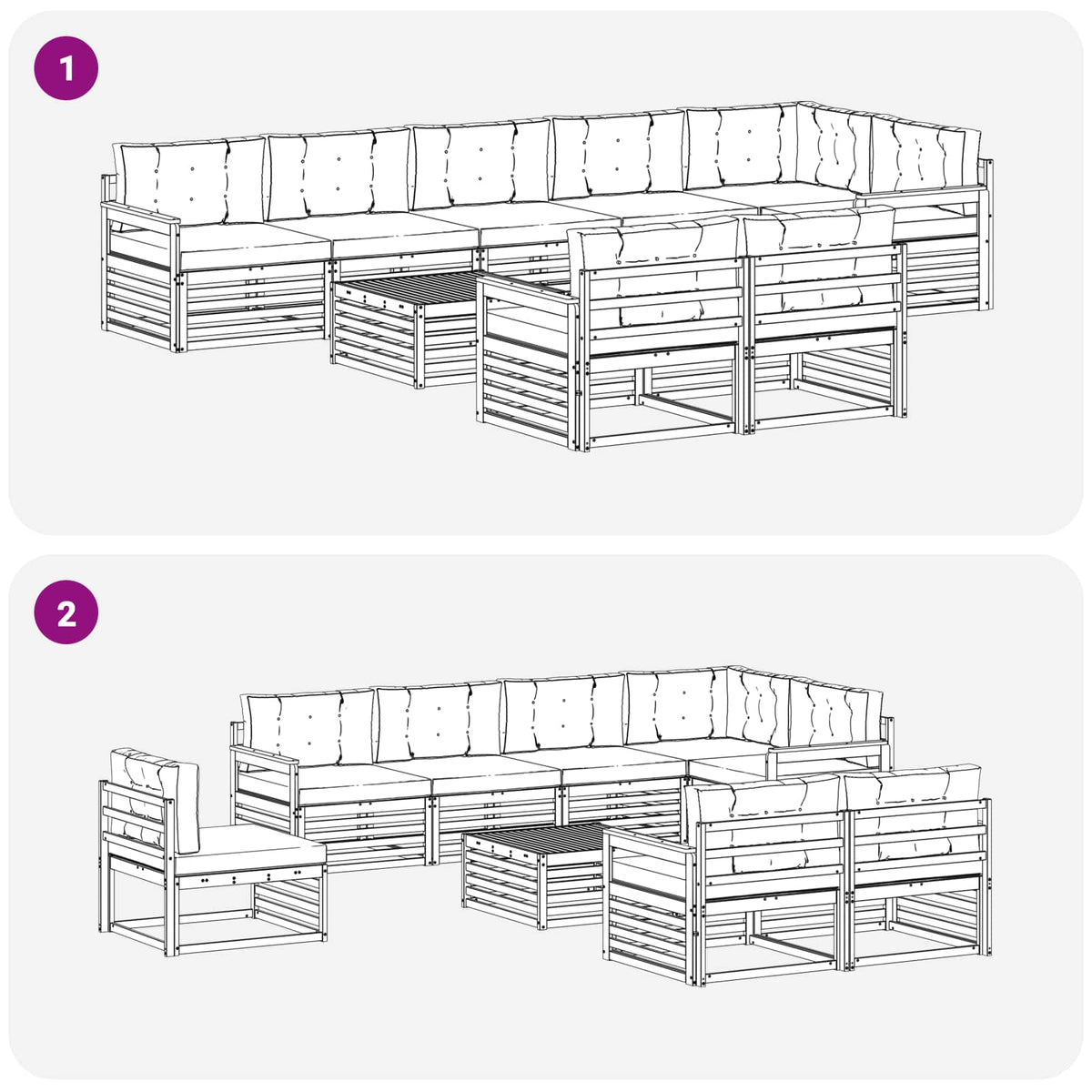 Set vanjskih sofa 9 kom. Bijela i antracit Poliester 79 x 79 x 37 cm