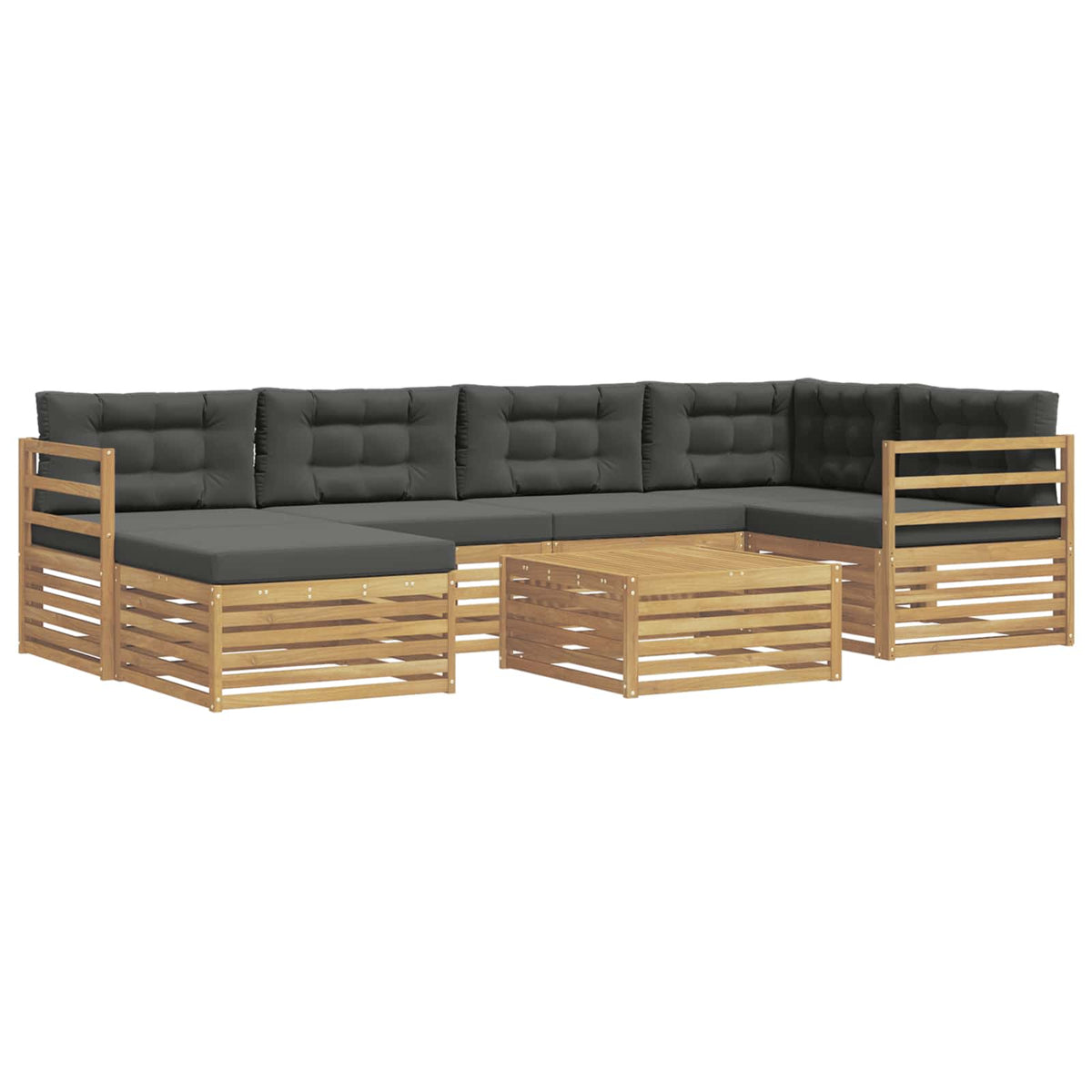 Set vanjskih sofa 7 kom. Bijela i antracit Smeđa 79 x 79 x 37 cm