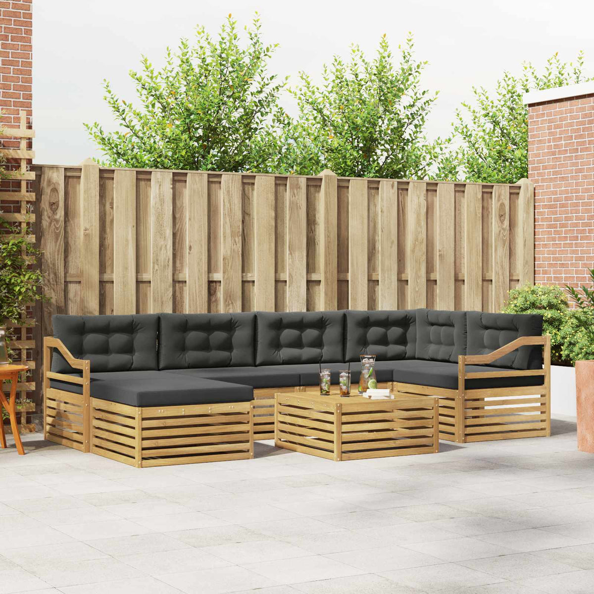 Set vanjskih sofa 7 kom. Bijela i antracit