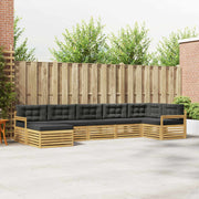 Set vanjskih sofa 7 kom. Bijela i antracit Smeđa 406 x 168,5 x 73 cm
