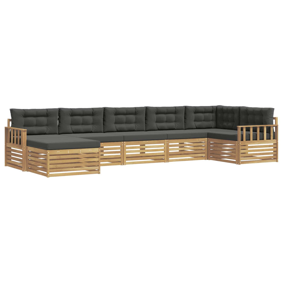 Set vanjskih sofa 7 kom. Bijela i antracit Smeđa 406 x 168,5 x 73 cm