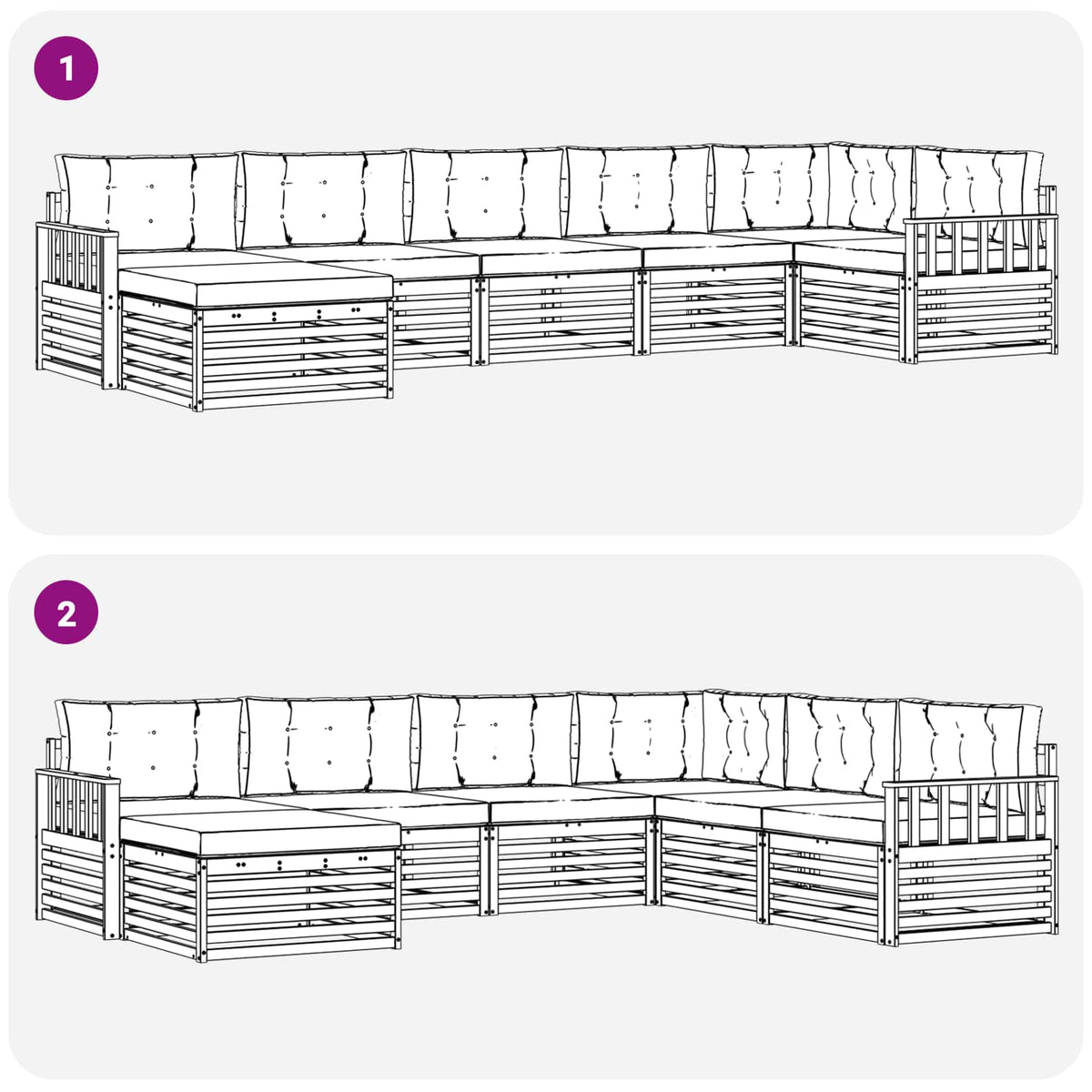 Set vanjskih sofa 7 kom. Bijela i antracit Smeđa 406 x 168,5 x 73 cm
