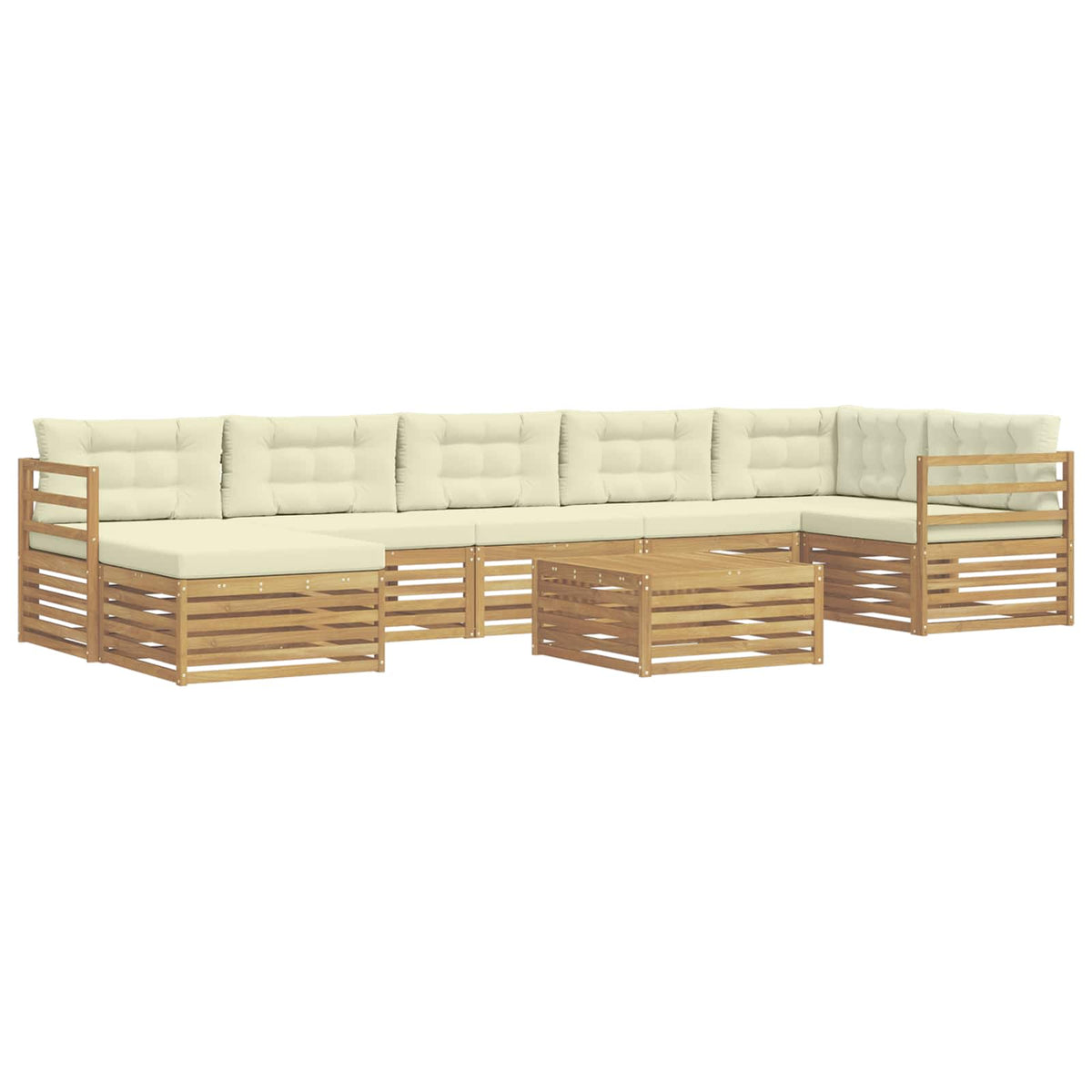 Set vanjskih sofa 8 kom. Bijela i krem Poliester