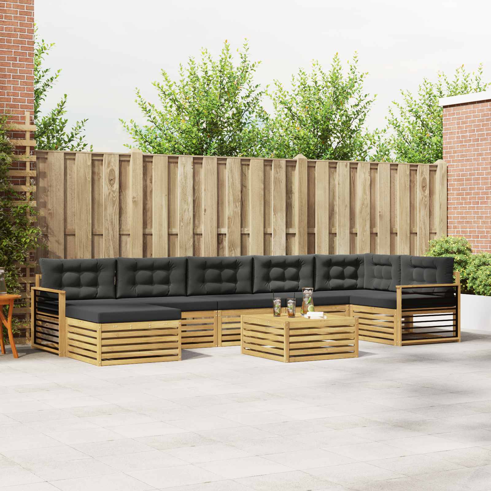 Set vanjskih sofa s jastukom 8 pcs Bijela i antracit