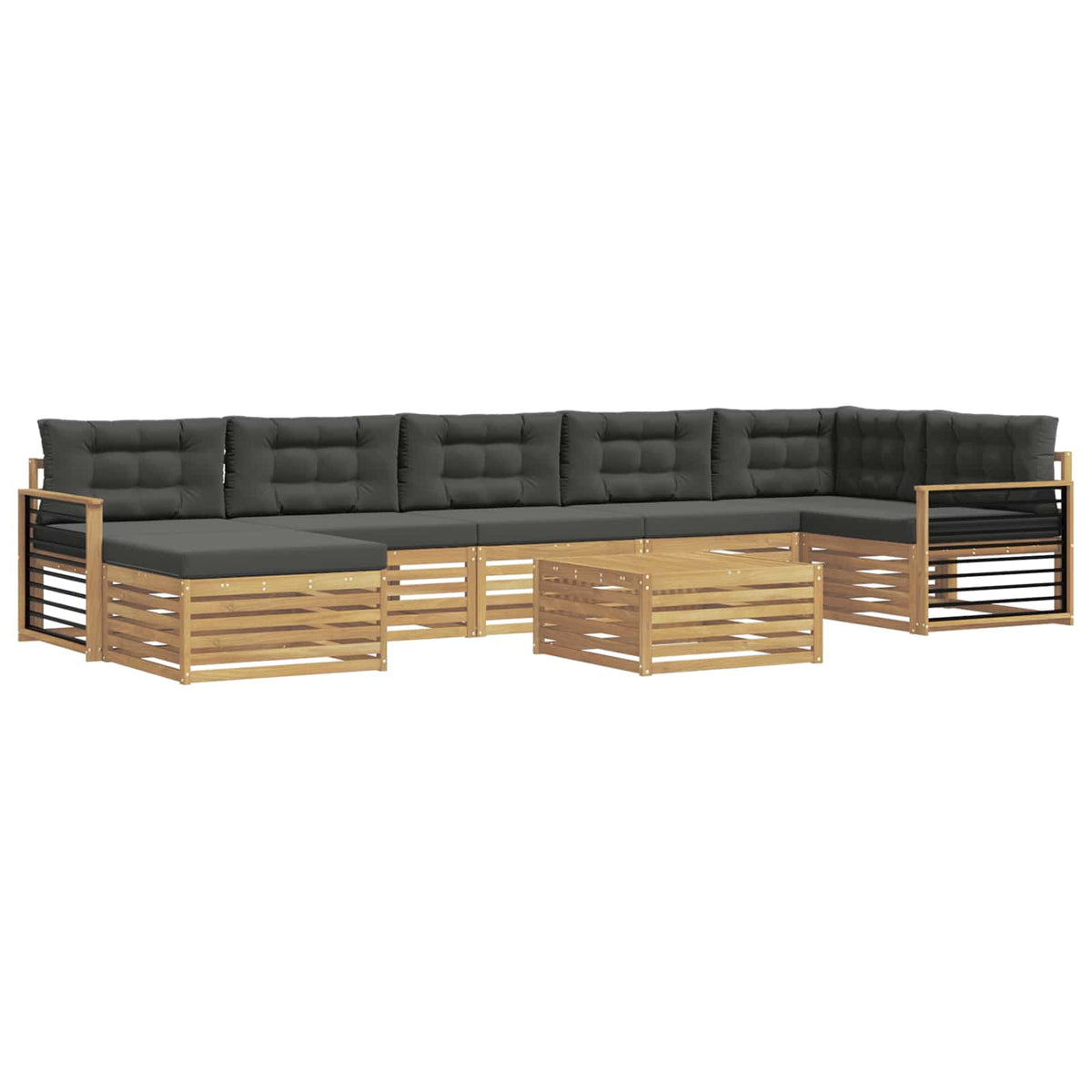 Set vanjskih sofa s jastukom 8 pcs Bijela i antracit
