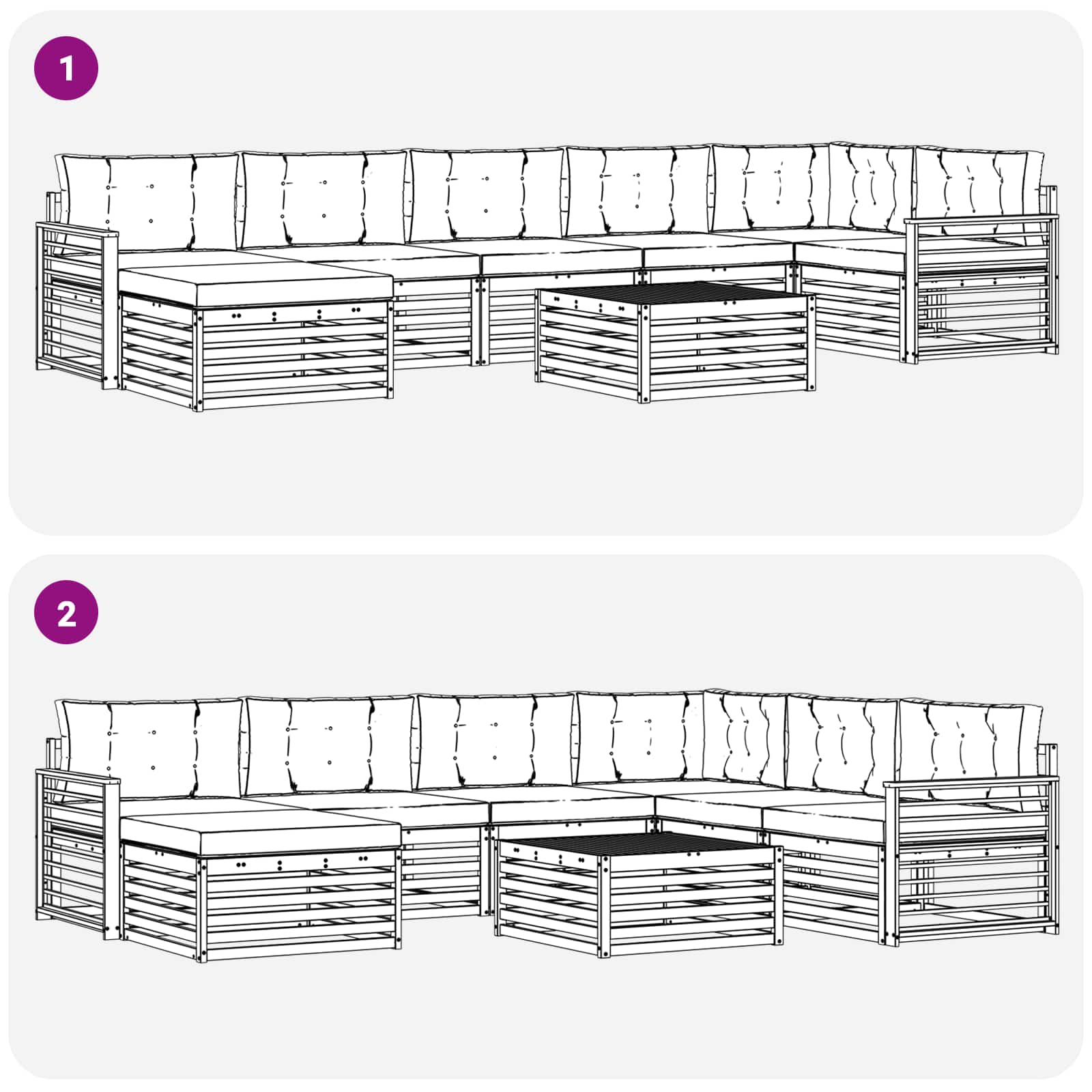 Set vanjskih sofa s jastukom 8 pcs Bijela i antracit