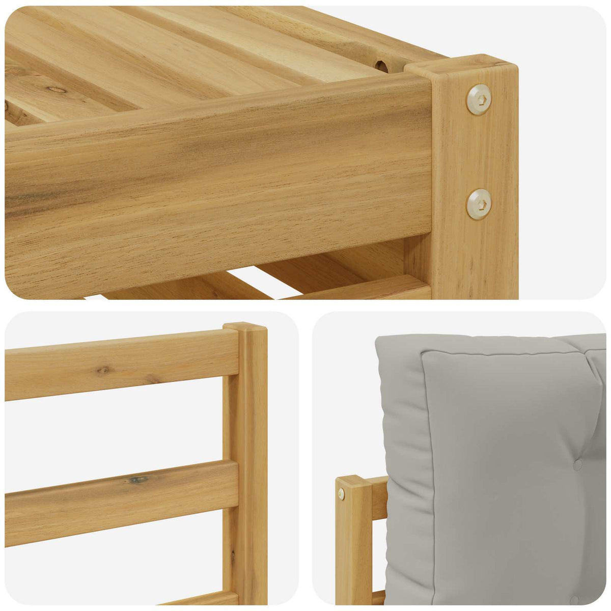 Set vanjskih sofa 6 kom. Bijela i svjetlosiva 325 x 162,5 x 73 cm