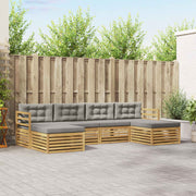 Set vanjskih sofa 6 kom. Bijela i svjetlosiva 325 x 162,5 x 73 cm