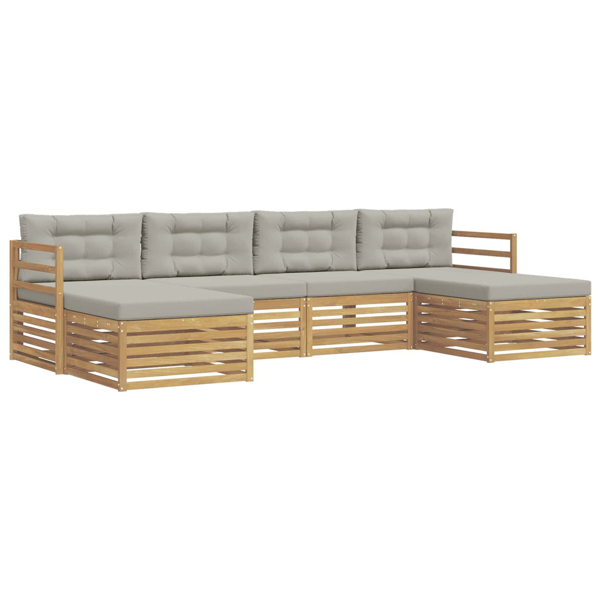 Set vanjskih sofa 6 kom. Bijela i svjetlosiva 325 x 162,5 x 73 cm